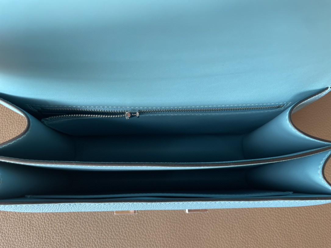 Hermès（爱马仕）Constance 小康 北方蓝 Epsom 掌纹皮 银扣 24cm