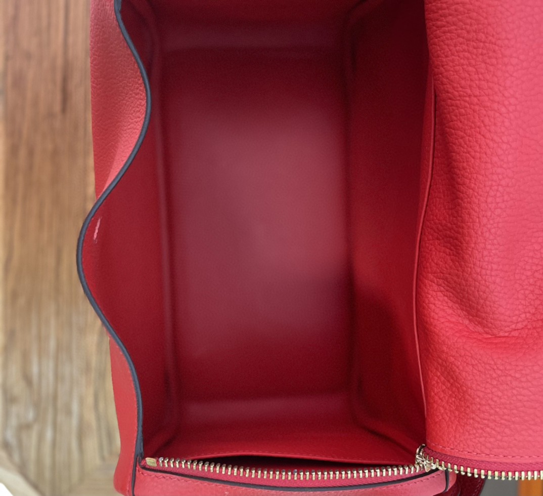 Hermès（爱马仕）Lindy 琳迪包 番茄红 TOGO顶级小牛皮 金扣 30cm