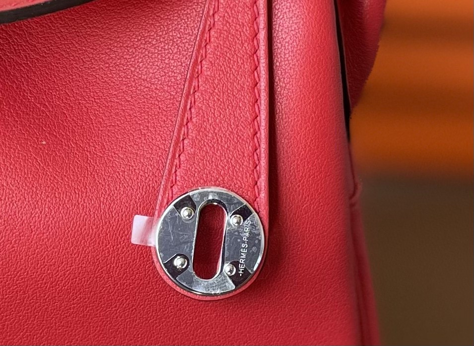 Hermès（爱马仕）mini Lindy 迷你琳迪包 番茄红 Swift皮 银扣 20cm