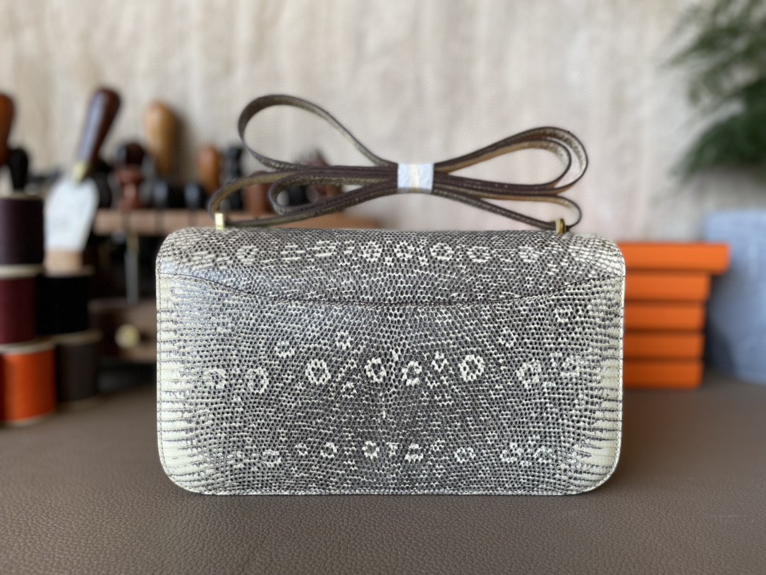 Hermès（爱马仕）Constance 康康 原色 雪花 蜥蜴皮 内拼 3Q粉 金扣 26cm 顶级工艺