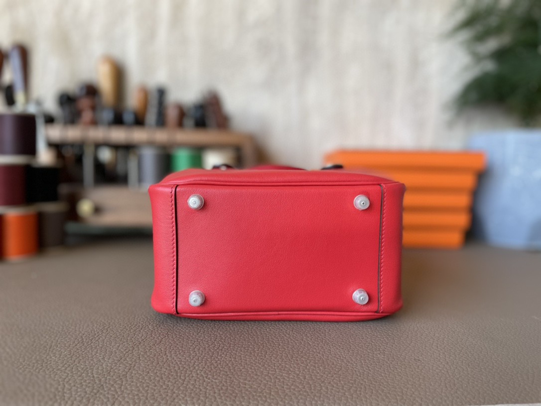 Hermès（爱马仕）mini Lindy 迷你琳迪包 番茄红 Swift皮 银扣 20cm