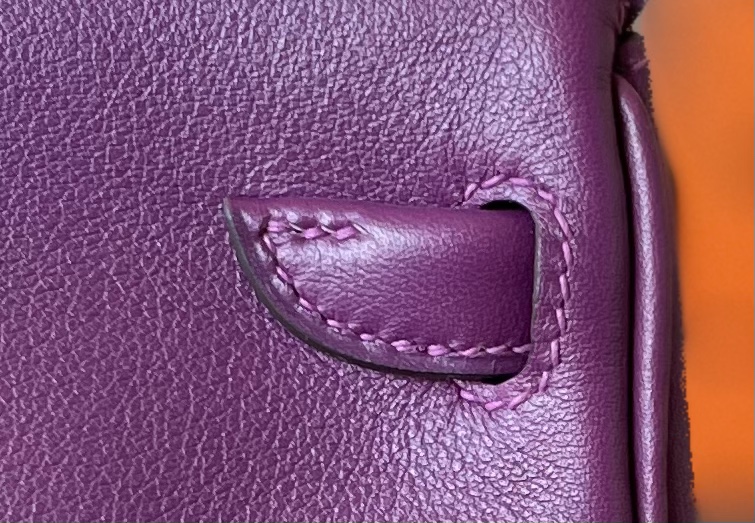 Hermès（爱马仕）Kelly doll 娃娃包 Swift皮 海葵紫 拼 橙色 金扣