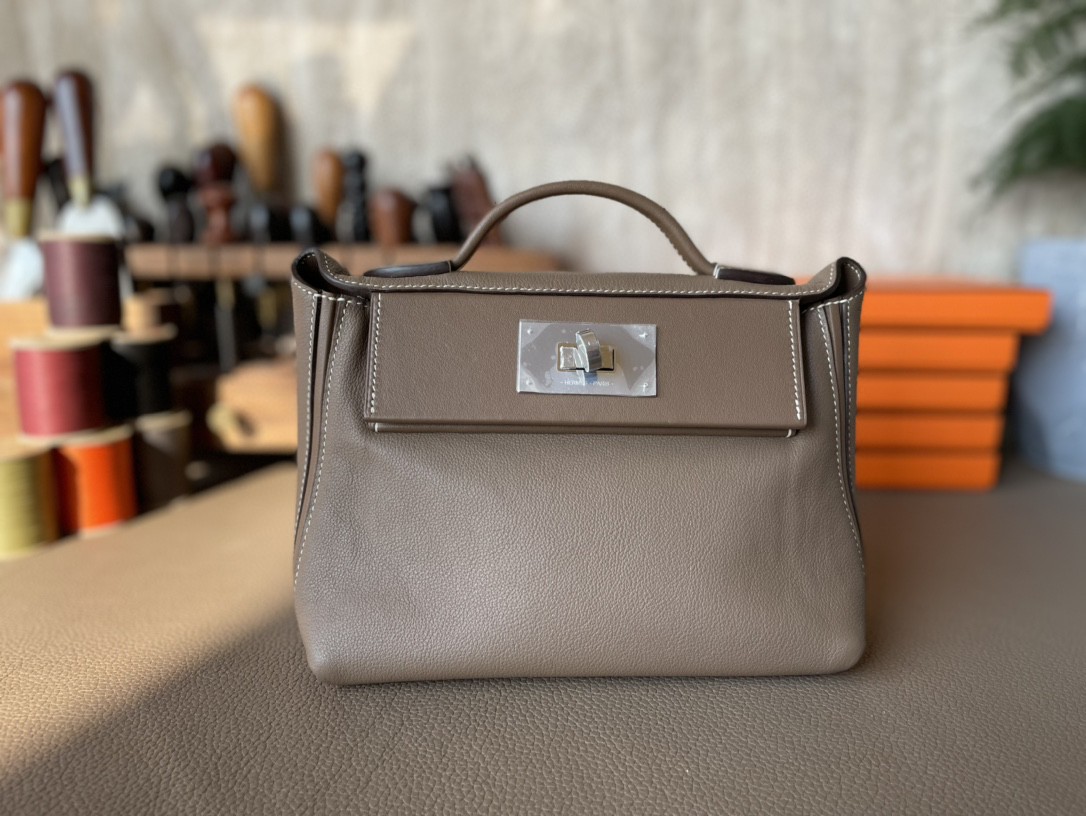 Hermès（爱马仕）mini kelly 2424 大象灰 EC皮 银扣