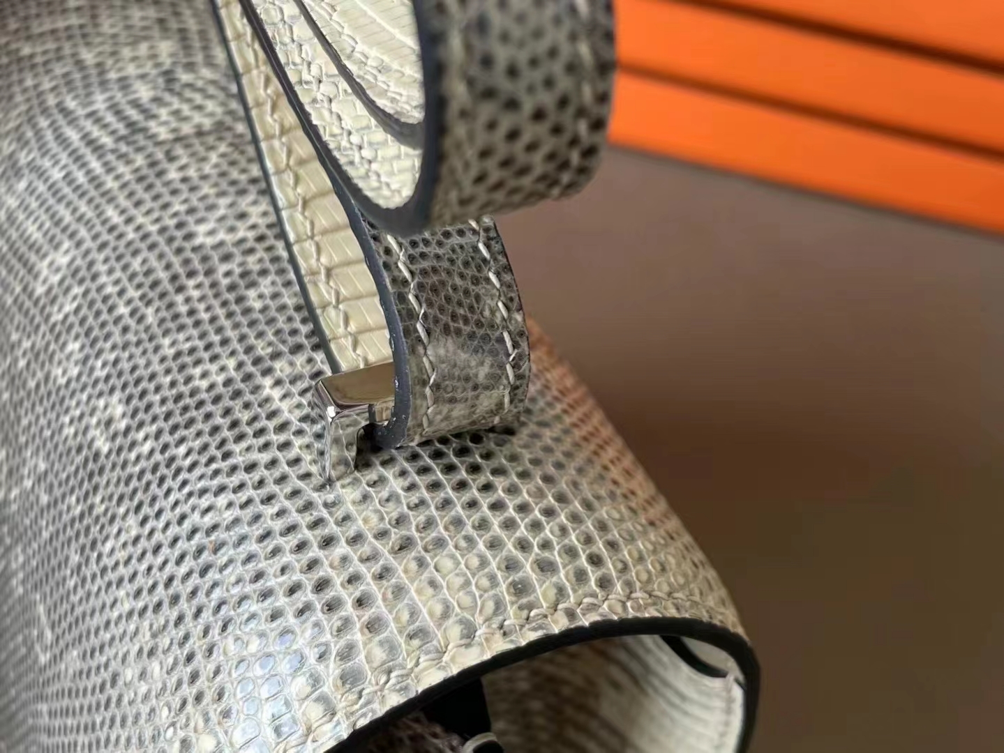 Hermès（爱马仕）Constance 康康 原色 蜥蜴皮 银扣 19cm
