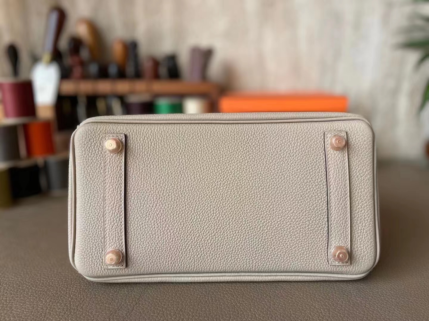 Hermès（爱马仕）Birkin 铂金包 斑鸠灰 Togo 顶级小牛皮 玫瑰金扣 25cm