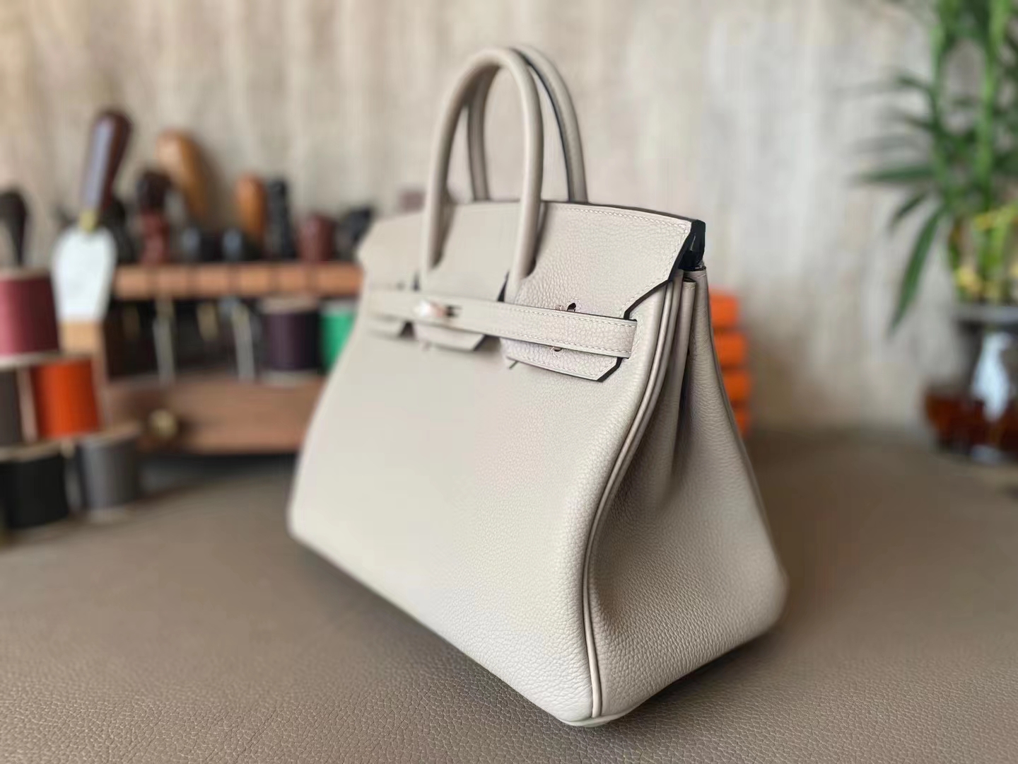 Hermès（爱马仕）Birkin 铂金包 斑鸠灰 Togo 顶级小牛皮 玫瑰金扣 25cm