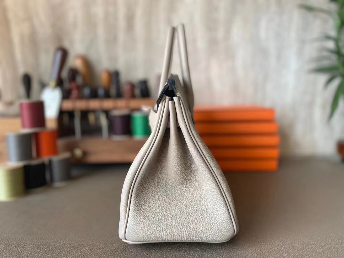 Hermès（爱马仕）Birkin 铂金包 斑鸠灰 Togo 顶级小牛皮 玫瑰金扣 25cm