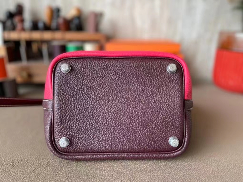 Hermès（爱马仕）Picotin 菜篮子 马鞍红 拼 盆子红 TC大牛皮 银扣 18cm