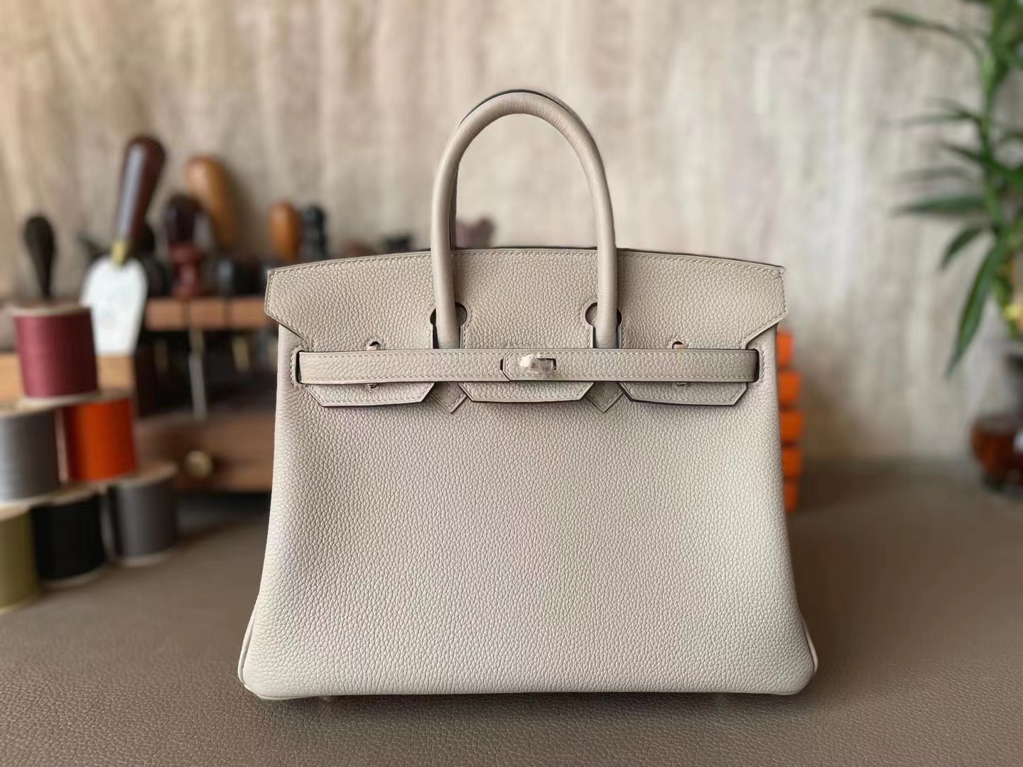 Hermès（爱马仕）Birkin 铂金包 斑鸠灰 Togo 顶级小牛皮 玫瑰金扣 25cm