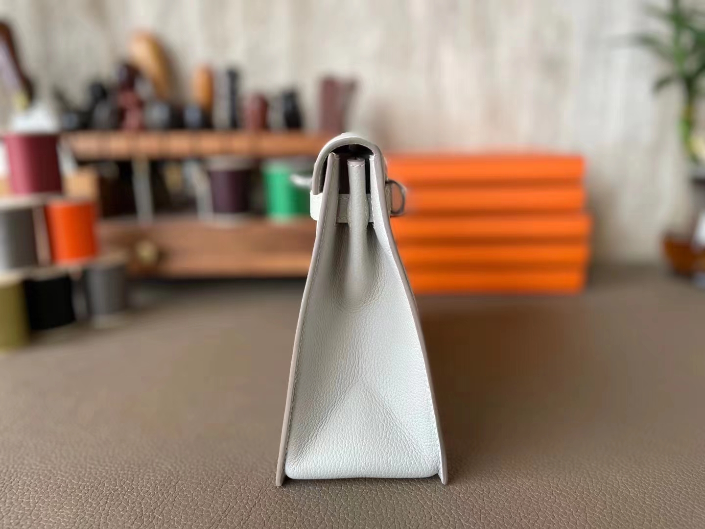 Hermès（爱马仕）Kelly danse 跳舞包 珍珠灰 evercolor皮 银扣