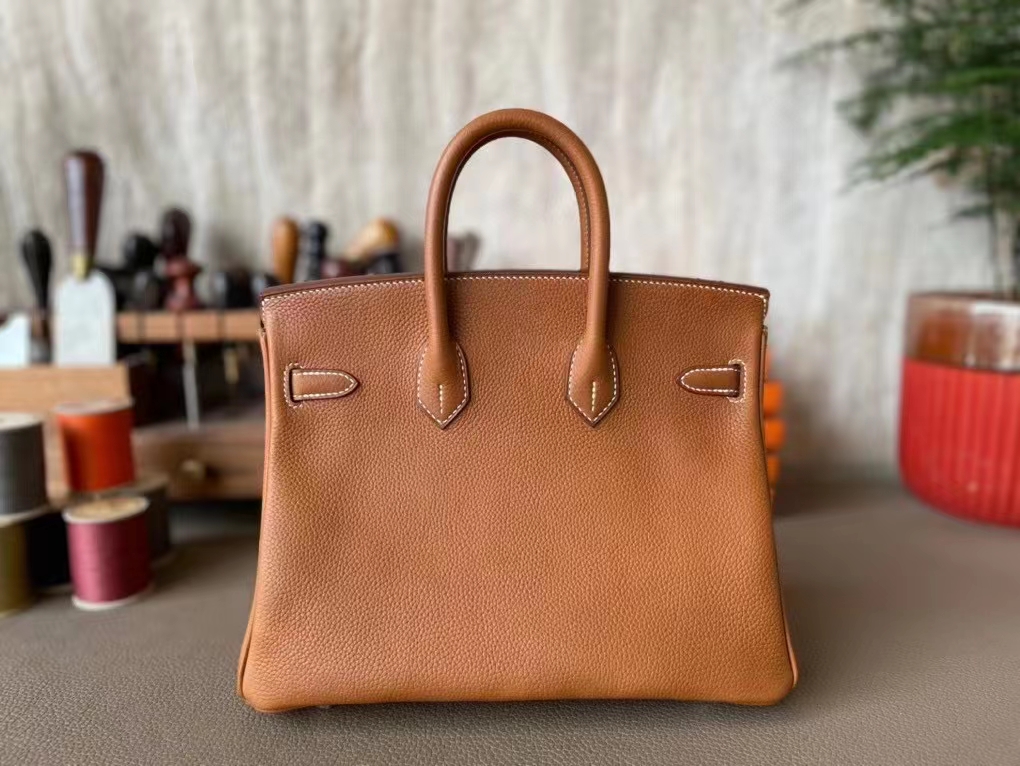 Hermès（爱马仕）Birkin 铂金包 金棕色 福宝马鞍皮 金扣 25cm