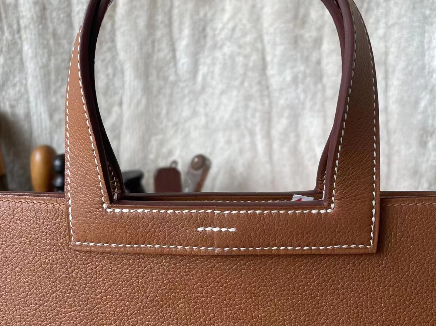 Hermès（爱马仕）halzan 金棕色  TC大牛皮 金扣 31cm