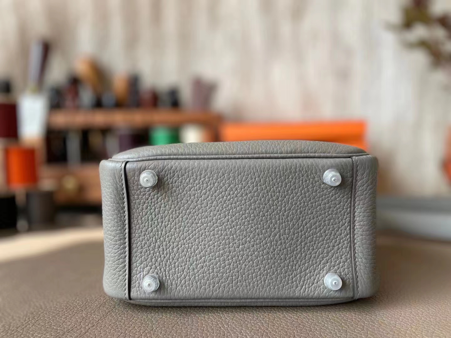 Hermès（爱马仕）MINI lindy 迷你琳迪包 锡器灰 TC 大牛皮 银扣 20cm