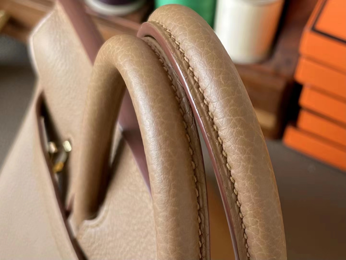 Hermès（爱马仕）Birkin 铂金包 3G 栗子色 Togo 顶级小牛皮 金扣 25cm