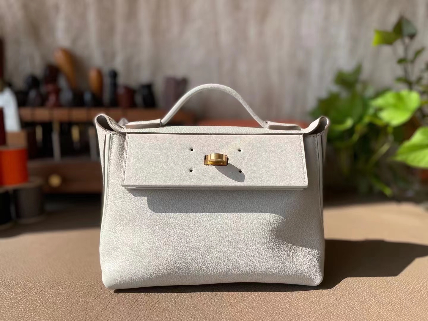 Hermès（爱马仕）mini kelly 2424 珍琳灰 evercolor 拼 Swfit 金扣