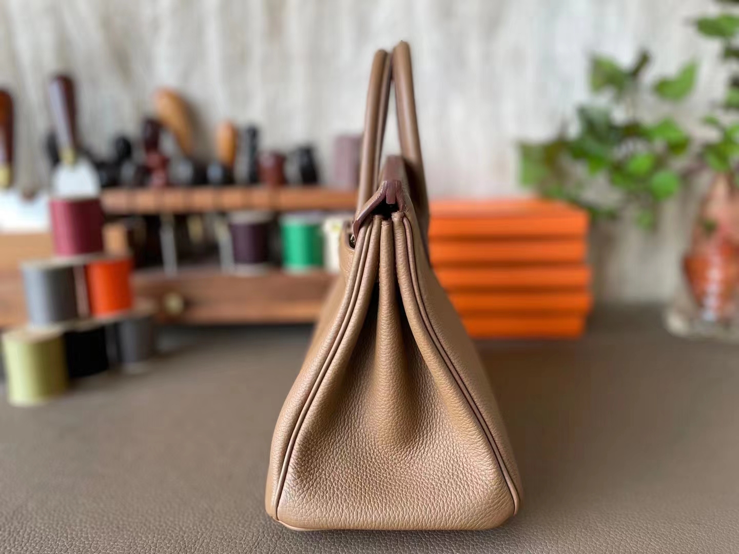 Hermès（爱马仕）Birkin 铂金包 3G 栗子色 Togo 顶级小牛皮 金扣 25cm