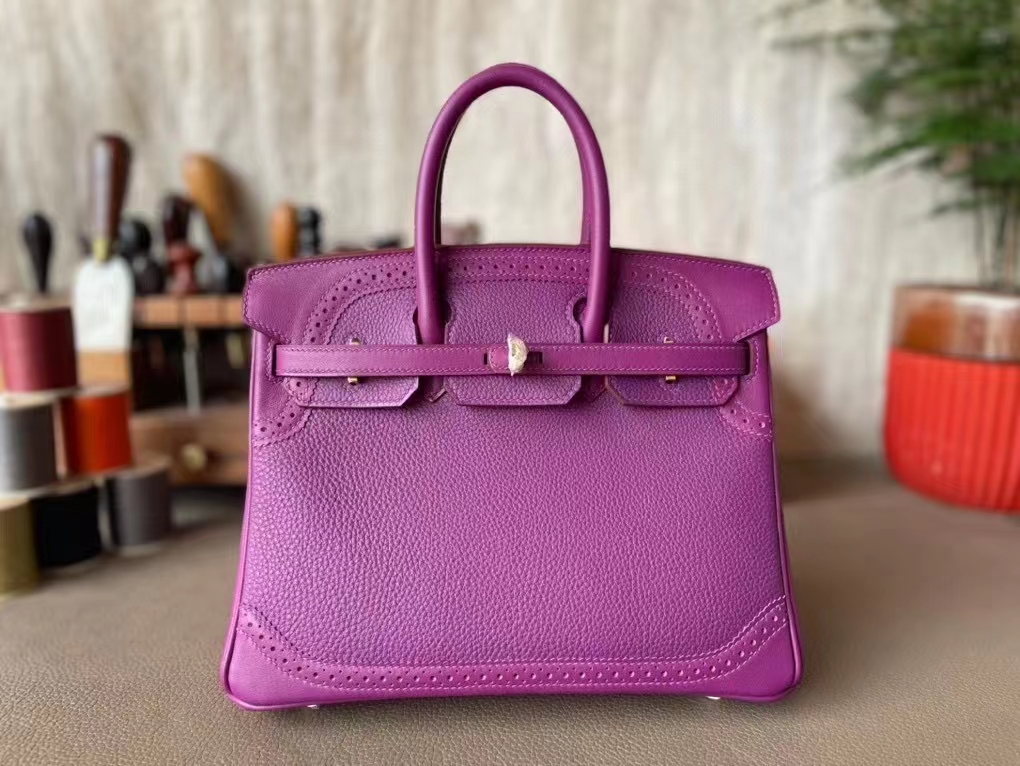 Hermès（爱马仕）Birkin 铂金包 蕾丝 海葵紫 Togo 顶级小牛皮 Swfit 金扣 25cm