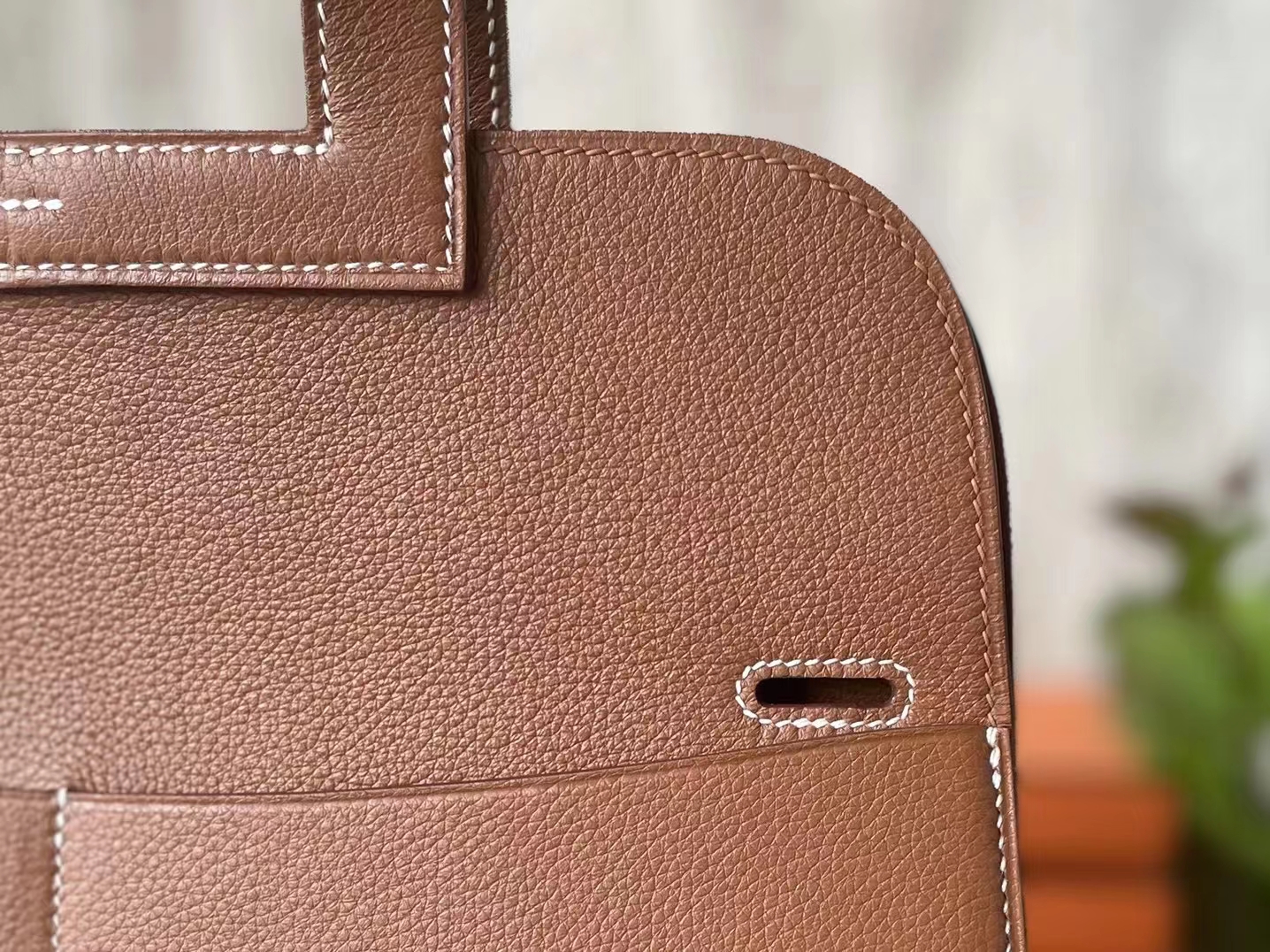 Hermès（爱马仕）halzan 金棕色  TC大牛皮 金扣 31cm