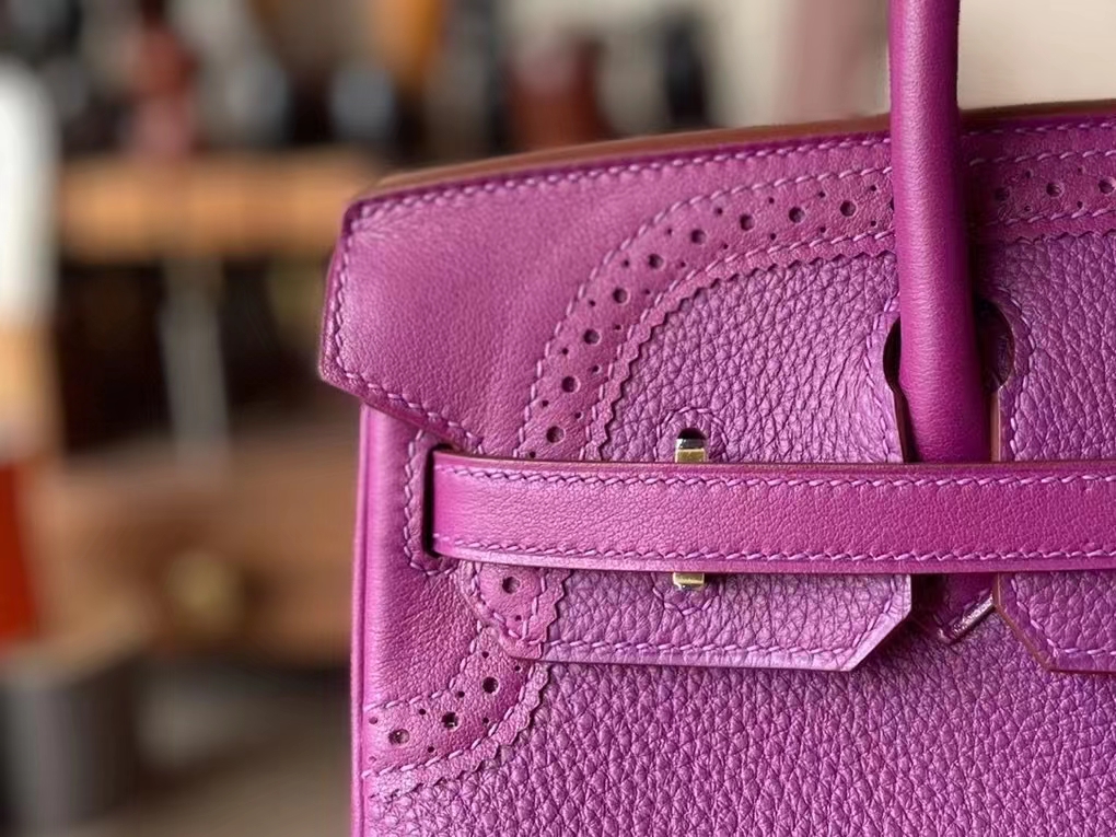 Hermès（爱马仕）Birkin 铂金包 蕾丝 海葵紫 Togo 顶级小牛皮 Swfit 金扣 25cm