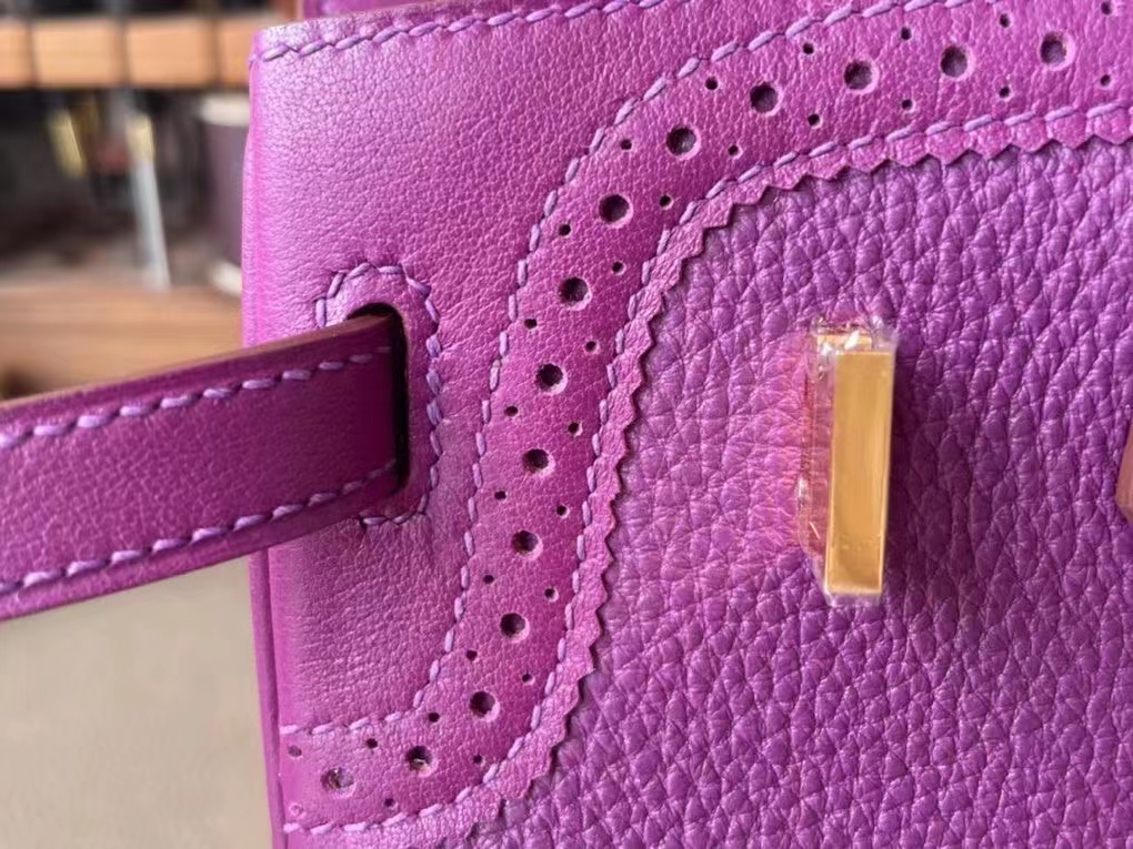 Hermès（爱马仕）Birkin 铂金包 蕾丝 海葵紫 Togo 顶级小牛皮 Swfit 金扣 25cm