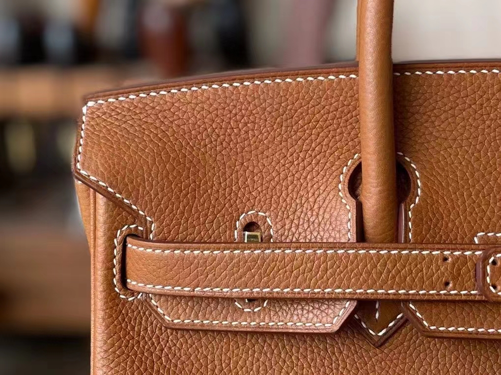 Hermès（爱马仕）Birkin 铂金包 金棕色 福宝马鞍皮 金扣 25cm