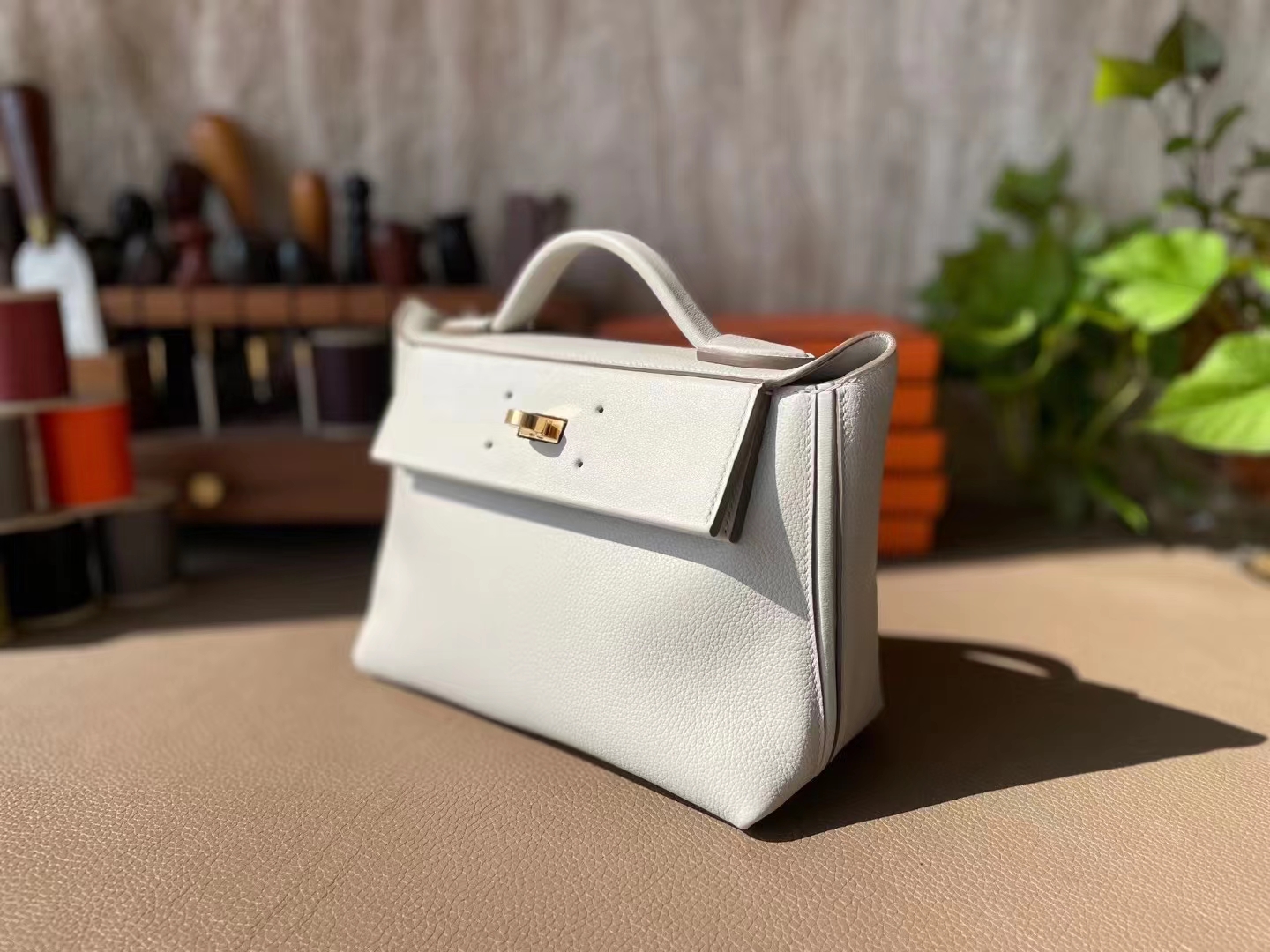 Hermès（爱马仕）mini kelly 2424 珍琳灰 evercolor 拼 Swfit 金扣