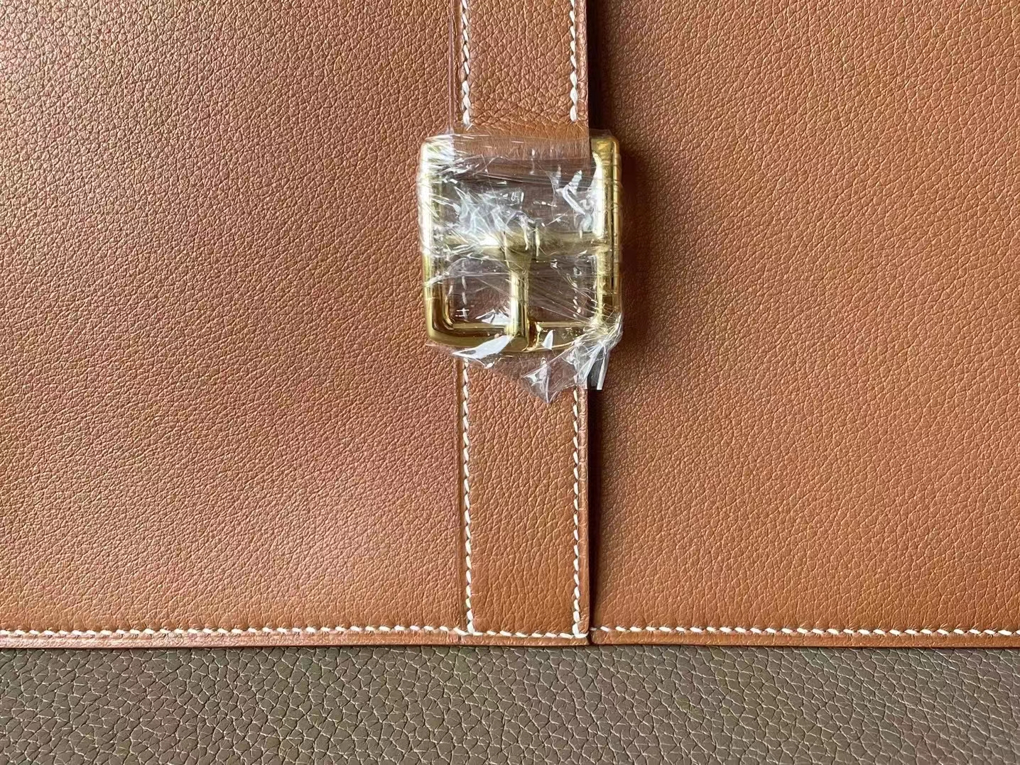 Hermès（爱马仕）halzan 金棕色  TC大牛皮 金扣 31cm