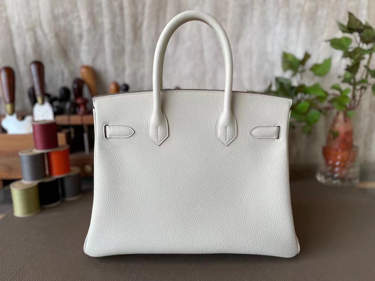 Hermès（爱马仕）Birkin 铂金包 奶昔白 Togo 顶级小牛皮 金扣 30cm