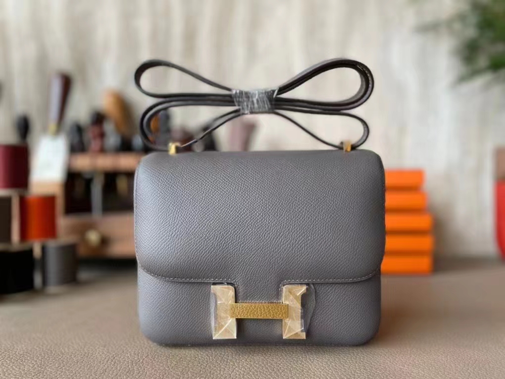 Hermès（爱马仕）Constance 康康 锡器灰 Epsom皮 金扣 19cm