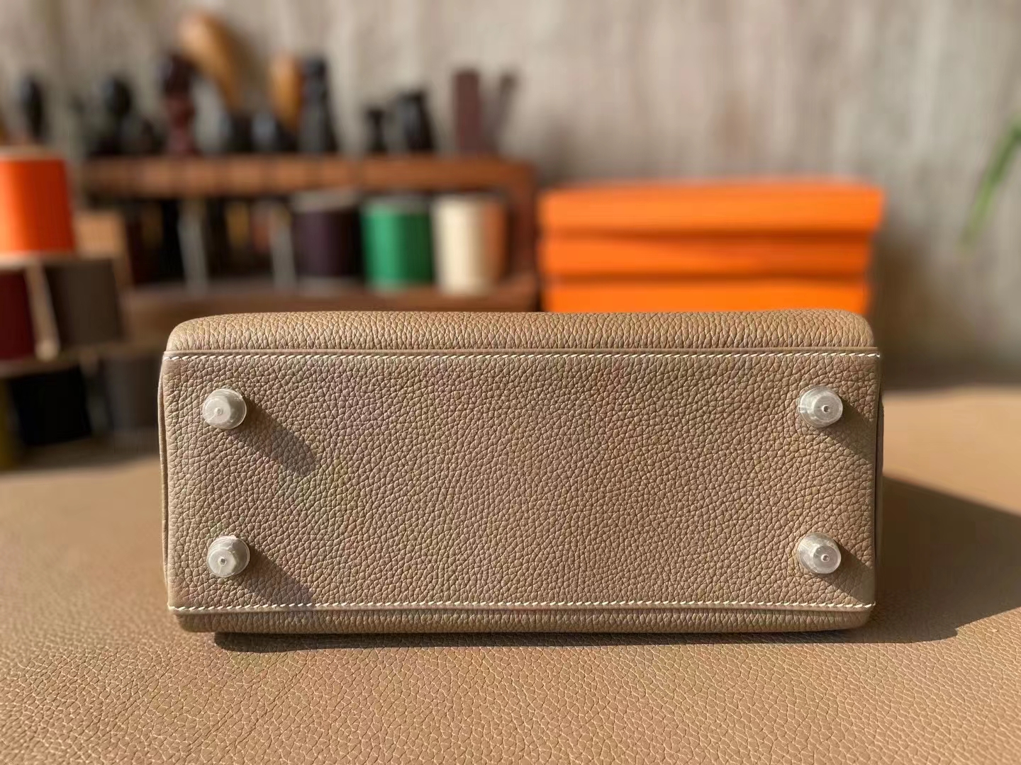 Hermès（爱马仕）kelly 凯莉包 大象灰 Togo 顶级小牛皮 银扣 25cm
