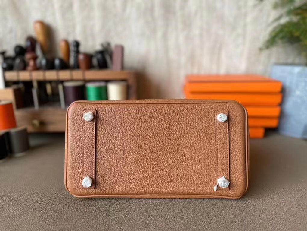 Hermès（爱马仕）Birkin Touch 金棕色 TOGO 拼 雾面美洲鳄 银扣 25cm