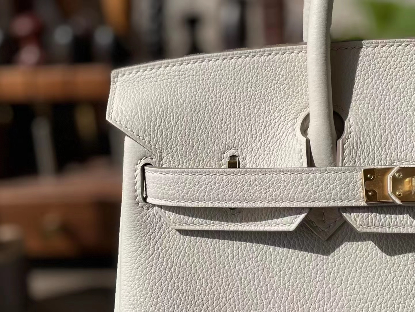 Hermès（爱马仕）Birkin 铂金包 冰川白 TOGO 顶级小牛皮 金扣 25cm