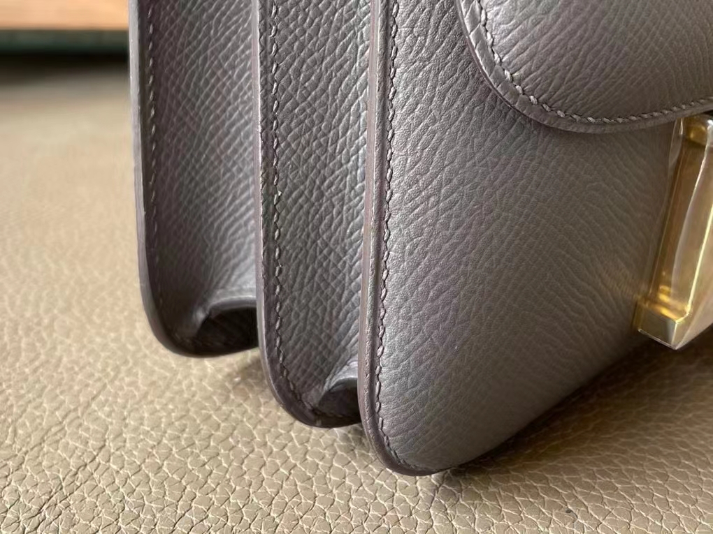 Hermès（爱马仕）Constance 康康 锡器灰 Epsom皮 金扣 19cm