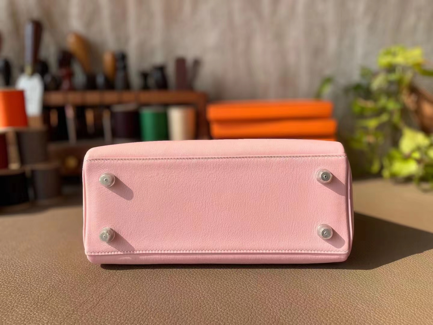 Hermès（爱马仕）kelly 凯莉包 樱花粉 Swfit皮 银扣 25cm