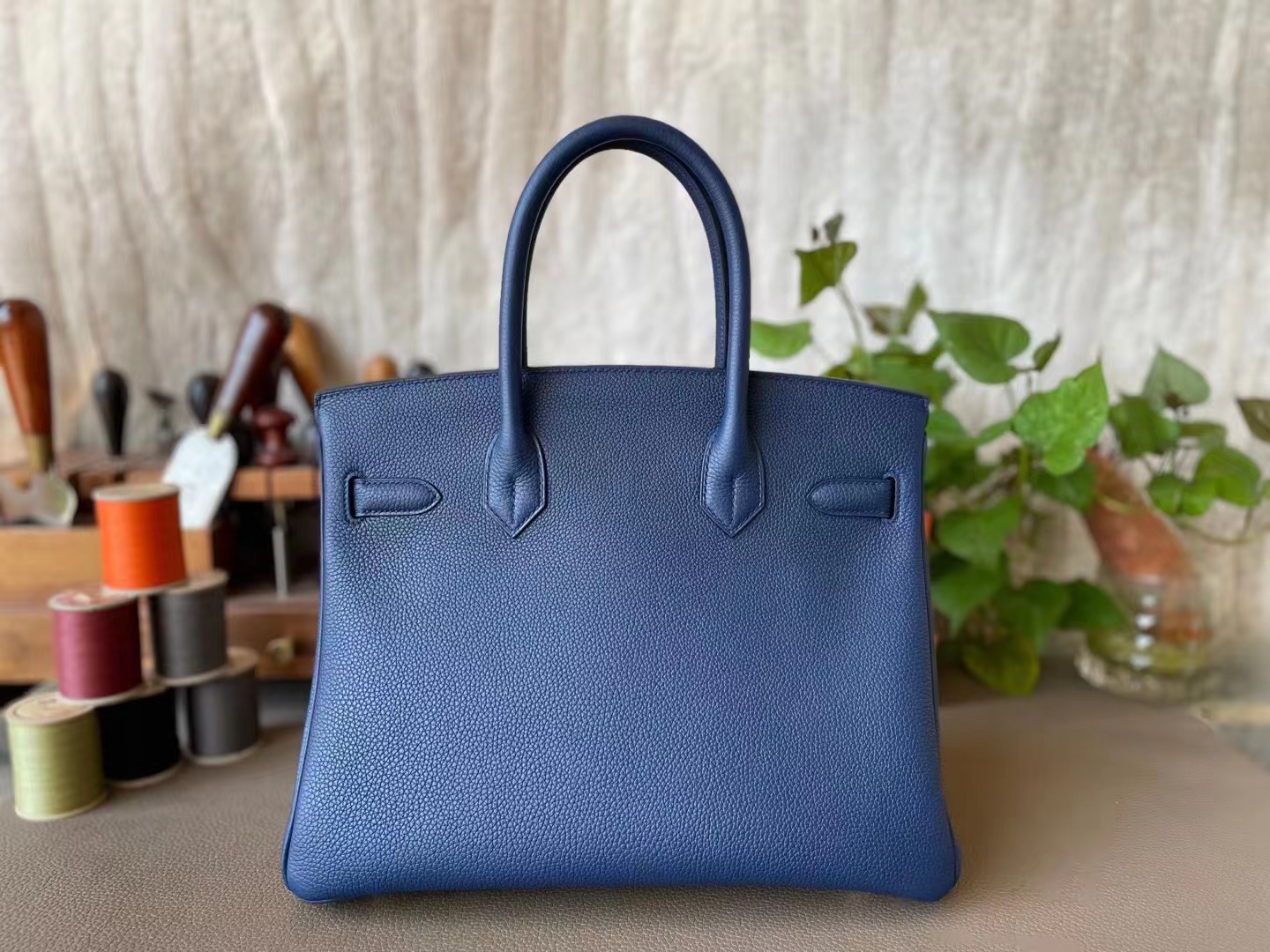 Hermès（爱马仕）Birkin 铂金包 宝石蓝 Togo 顶级小牛皮 金扣 30cm