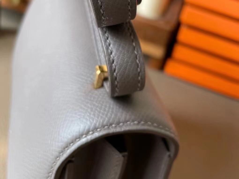 Hermès（爱马仕）Constance 康康 锡器灰 Epsom皮 金扣 19cm