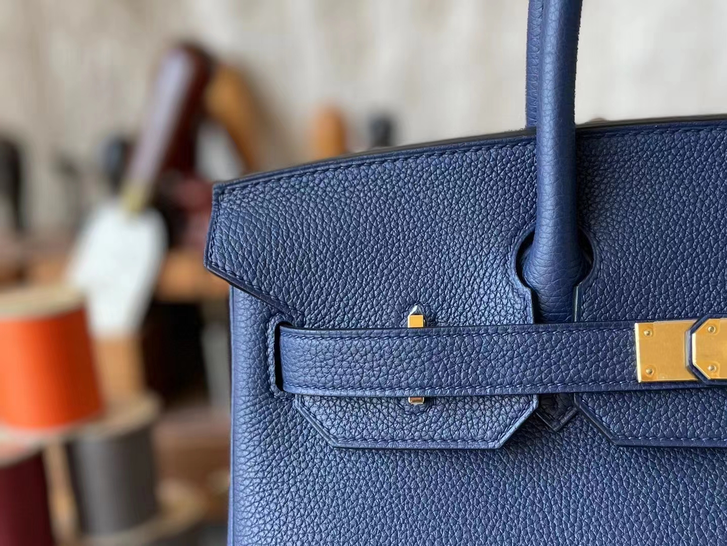 Hermès（爱马仕）Birkin 铂金包 宝石蓝 Togo 顶级小牛皮 金扣 30cm