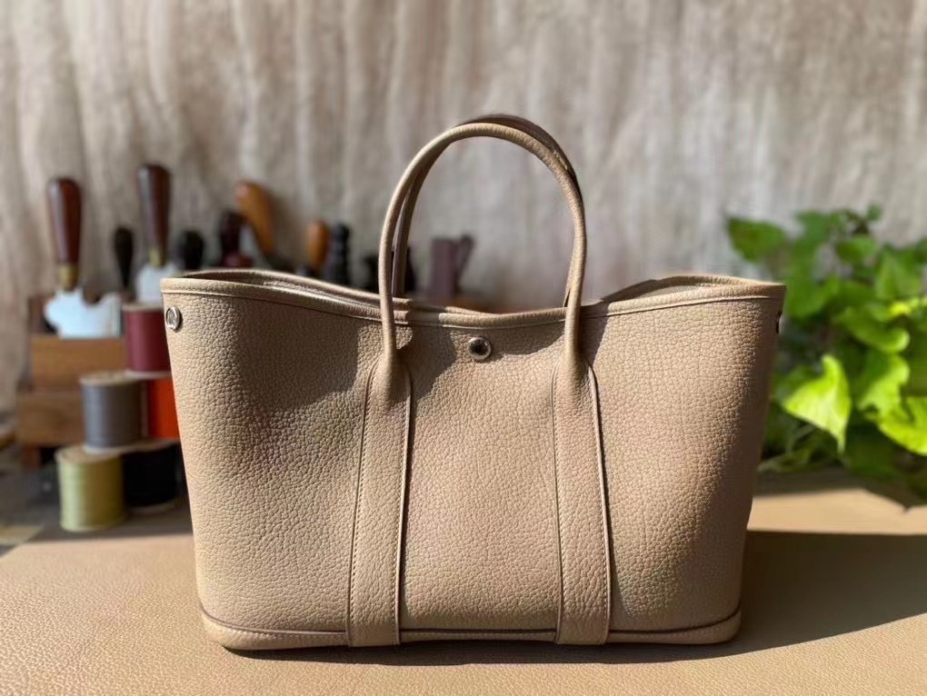 Hermès（爱马仕）Garden Party 花园包 大象灰 Negonda皮 银扣 30cm