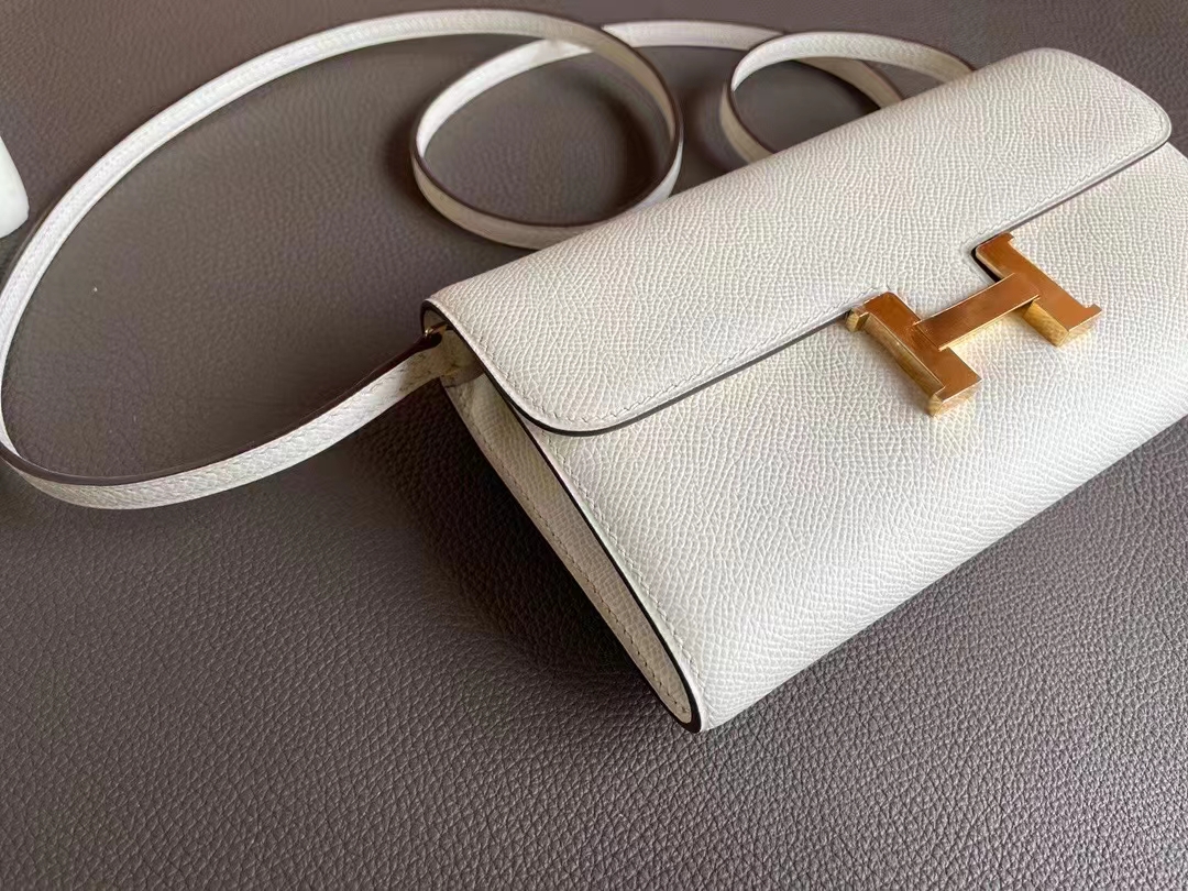 Hermès（爱马仕）constance to go i2 奶油白 Epsom 金扣 20cm