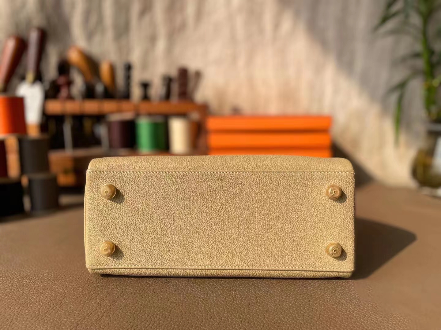 Hermès（爱马仕）kelly 凯莉包 风衣灰 evercolor皮 金扣 25cm