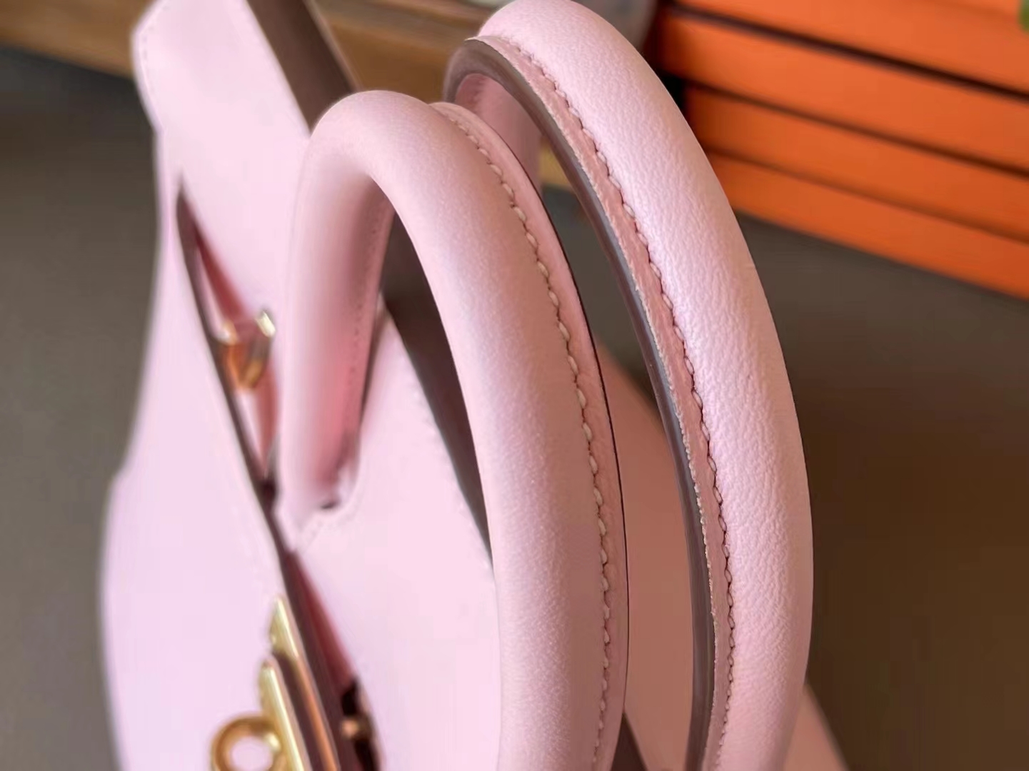 Hermès（爱马仕）Birkin 铂金包 3Q 樱花粉 Swfit 皮 金扣 25cm