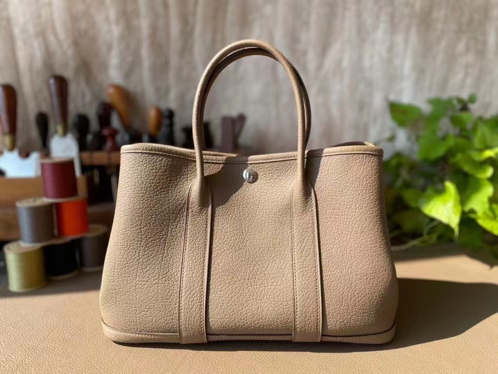 Hermès（爱马仕）Garden Party 花园包 大象灰 Negonda皮 银扣 30cm
