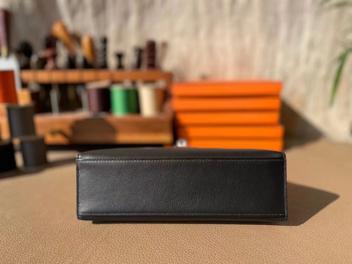 Hermès（爱马仕）mini kelly 迷你凯莉 黑色 Swfit皮 银扣 22cm 一代