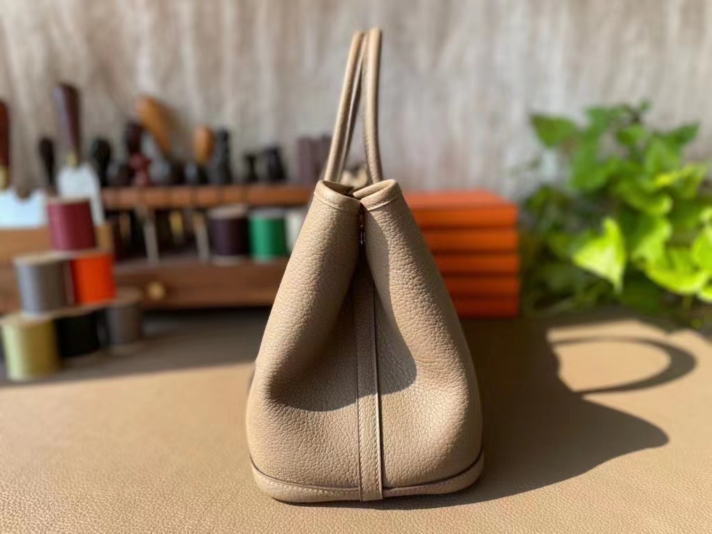 Hermès（爱马仕）Garden Party 花园包 大象灰 Negonda皮 银扣 30cm