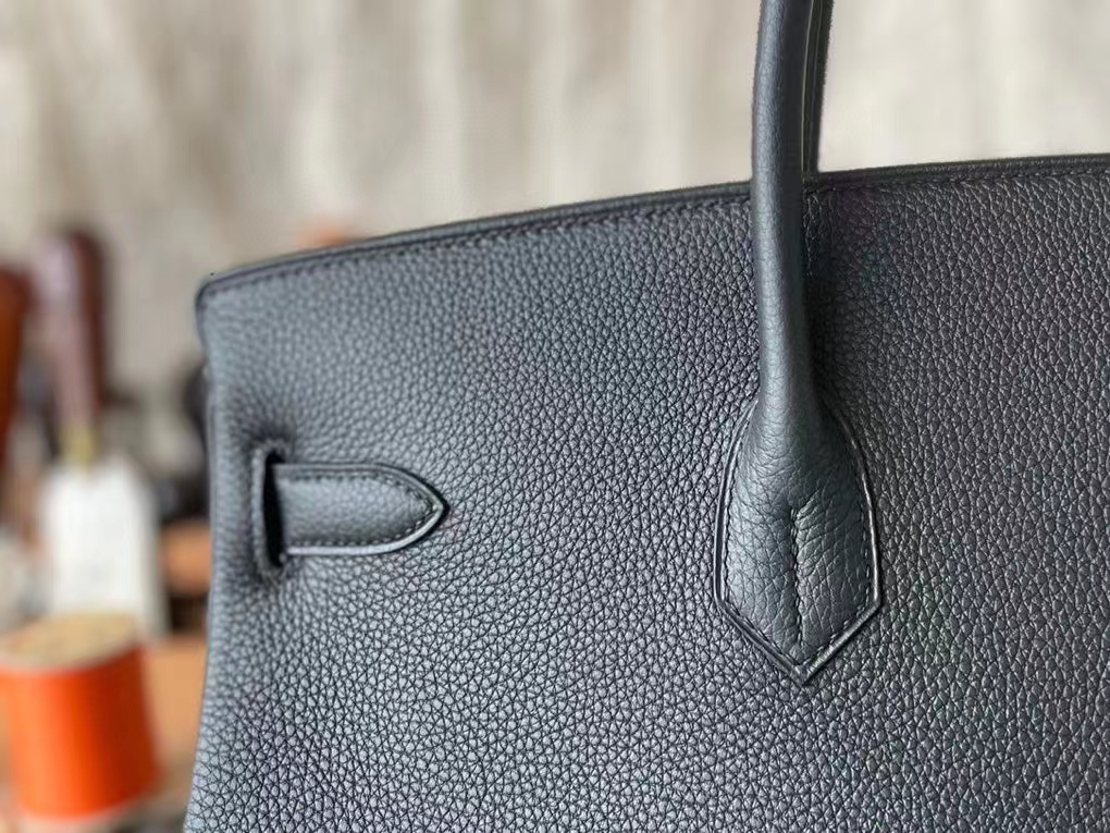 Hermès（爱马仕）Birkin 铂金包 黑色 内拼 梦幻紫 togo 顶级小牛皮 拉丝银扣 金扣 40cm