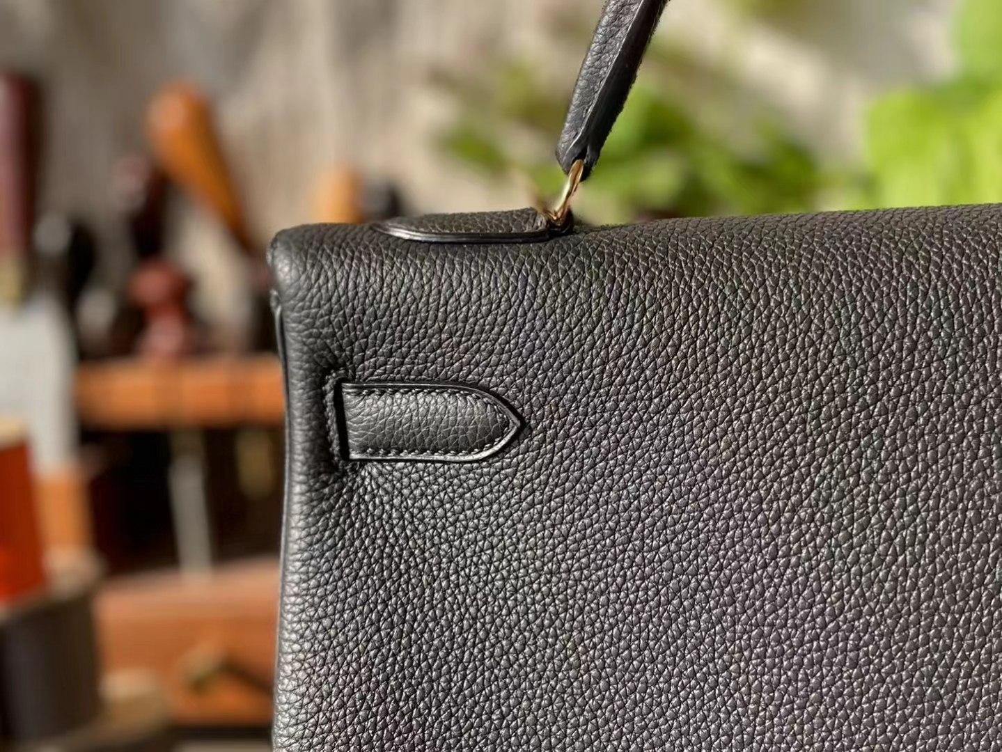 Hermès（爱马仕）Kelly 凯莉包 黑色 TOGO 顶级小牛皮 金扣 32cm