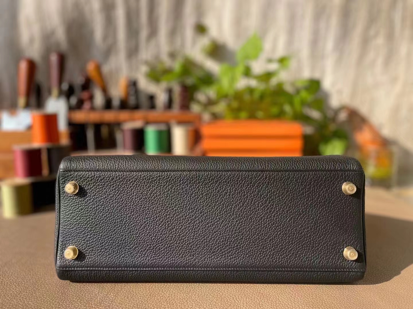 Hermès（爱马仕）Kelly 凯莉包 黑色 TOGO 顶级小牛皮 金扣 32cm