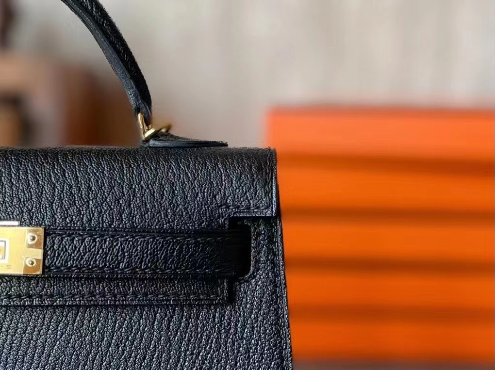 Hermès（爱马仕）mini kelly 迷你凯莉 Chevre 山羊皮 唇膏粉 金扣 19cm 二代