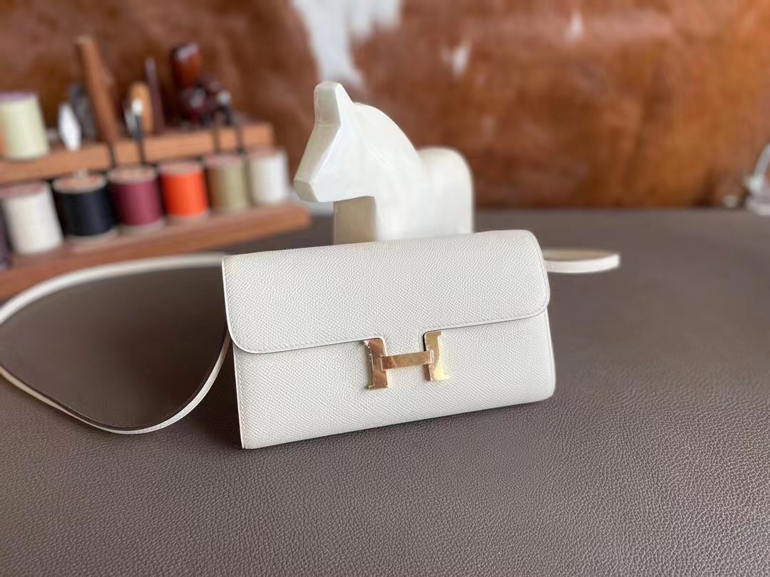 Hermès（爱马仕）constance to go i2 奶油白 Epsom 金扣 20cm
