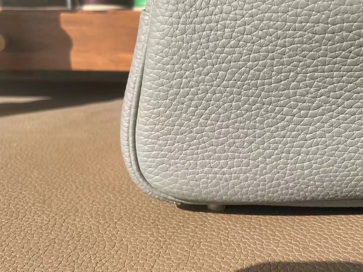 Hermès（爱马仕）MINI lindy 迷你琳迪包 积雨云灰 TC 大牛皮 银扣 20cm